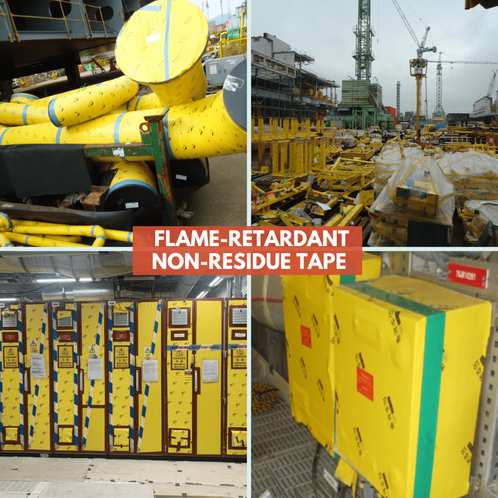 Flame-retardant non-residue tape